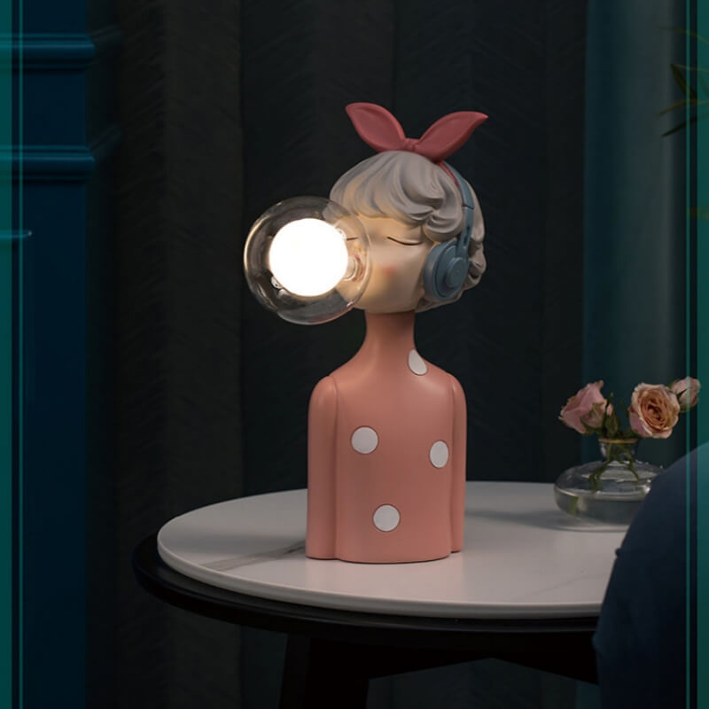 Bubble Girl Night Light Resin Table Lamp