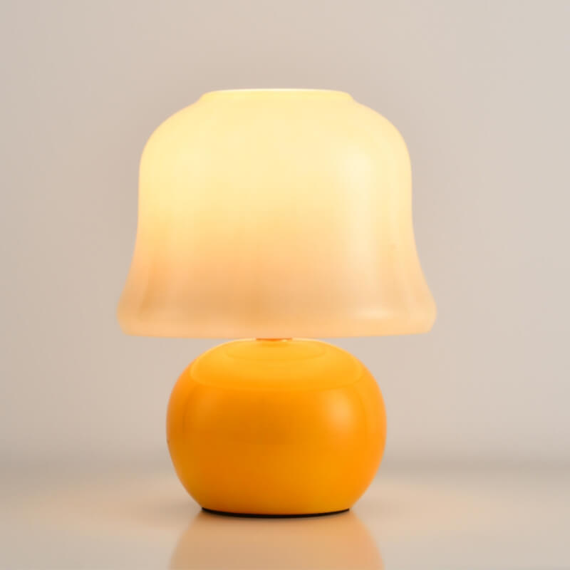 French Cream Mushroom Table Lamp Eye Protection Full Spectrum