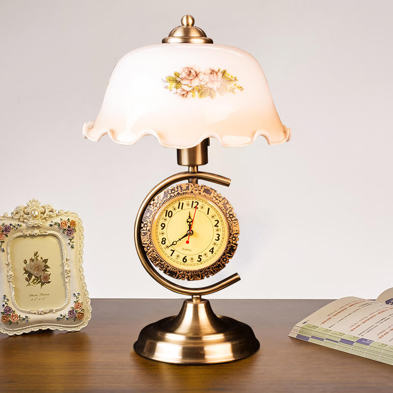 Vintage Multi-functional Clock Desk Lamp