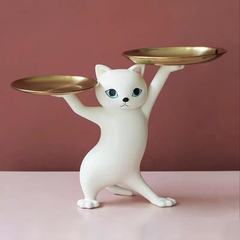 Cute Cat Resin Storage Ornament Decoration Tray