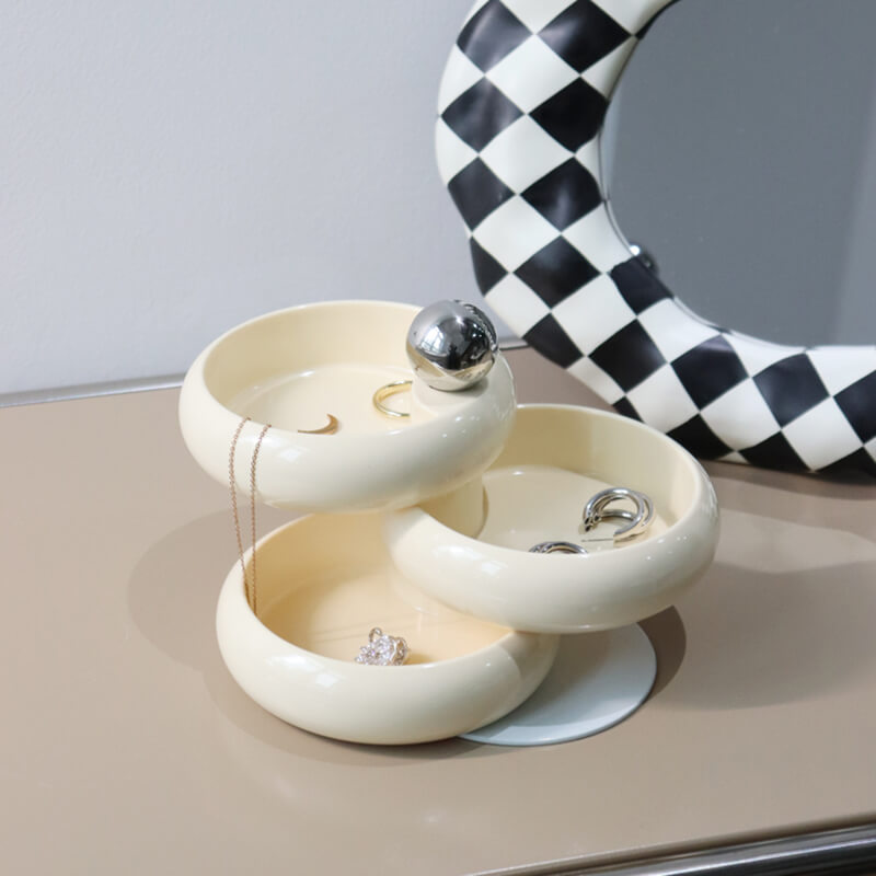 Rotatable Multilayer Ceramic Jewelry Storage