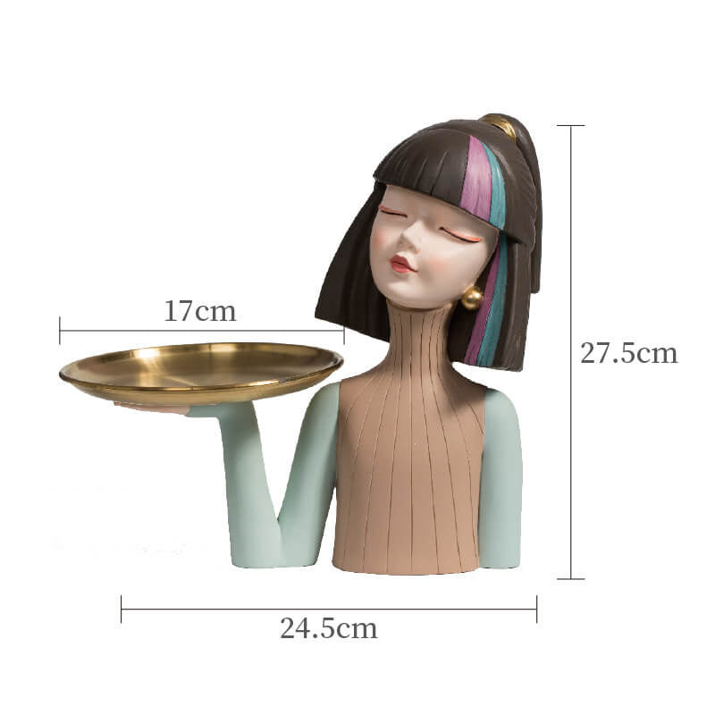 Beauty Girl Resin Tray Decoration