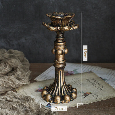 Vintage Lotus Resin Candle Holder