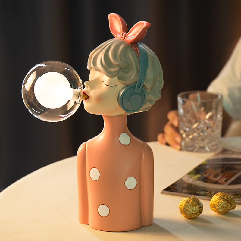 Bubble Girl Night Light Resin Table Lamp