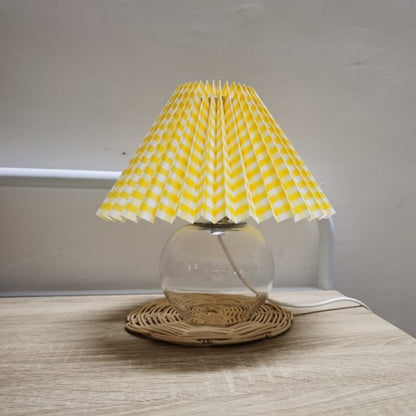 Pleated Glass Base Table Lamp