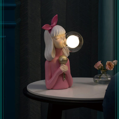 Bubble Girl Night Light Resin Table Lamp