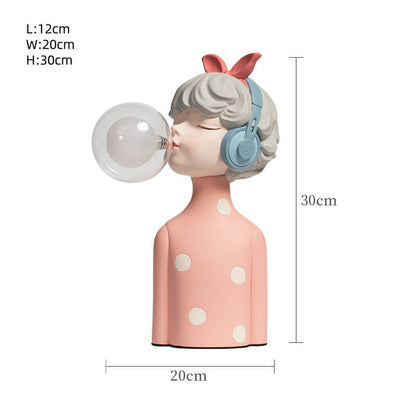 Bubble Girl Night Light Resin Table Lamp