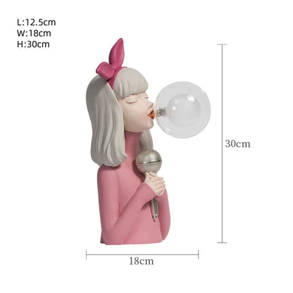 Bubble Girl Night Light Resin Table Lamp