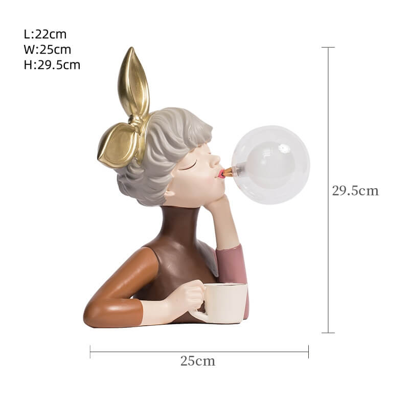 Bubble Girl Night Light Resin Table Lamp