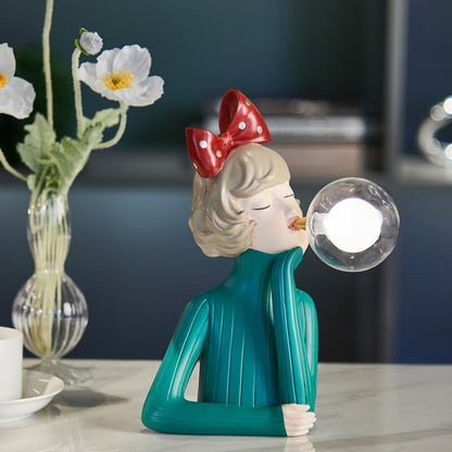 Bubble Girl Night Light Resin Table Lamp