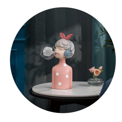 Bubble Girl Night Light Resin Table Lamp