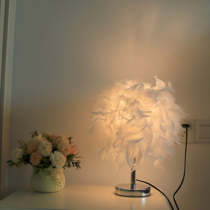 Feather Night Light  Art Table Lamp