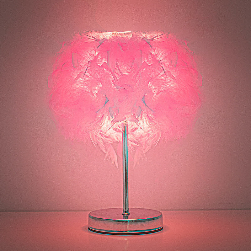 Luxury Feather USB Night Light  Art Table Lamp