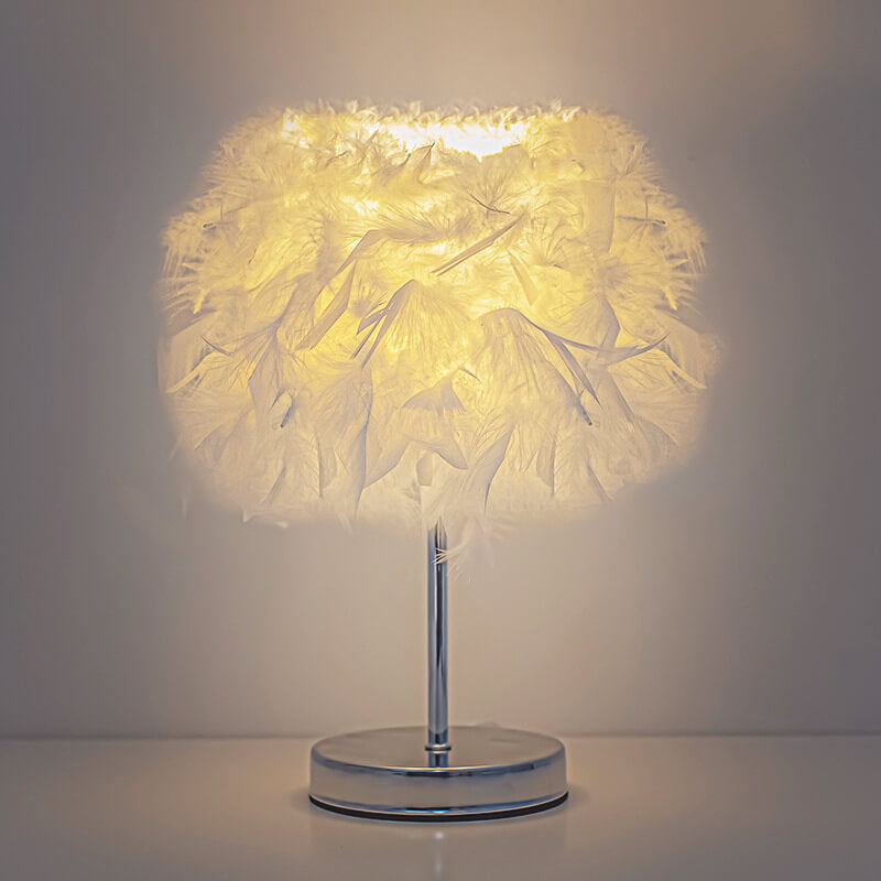 Luxury Feather USB Night Light  Art Table Lamp