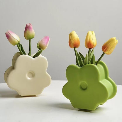Spring Flower Shape Ceramic Vase
