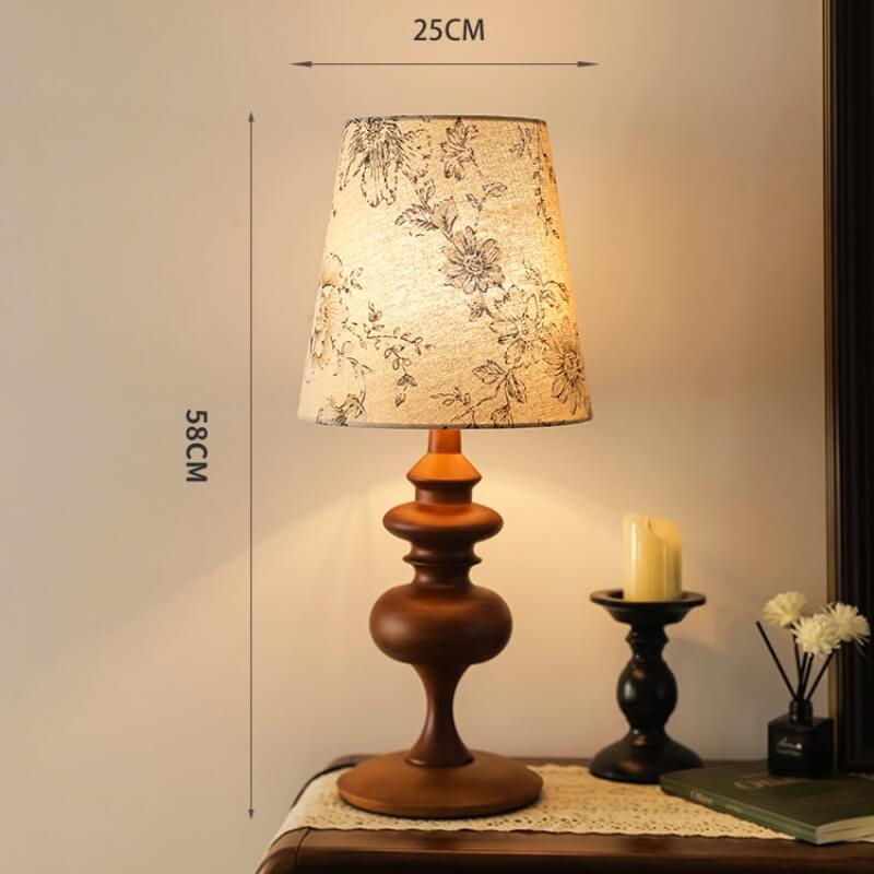 Retro Fabric Wood Table Lamp