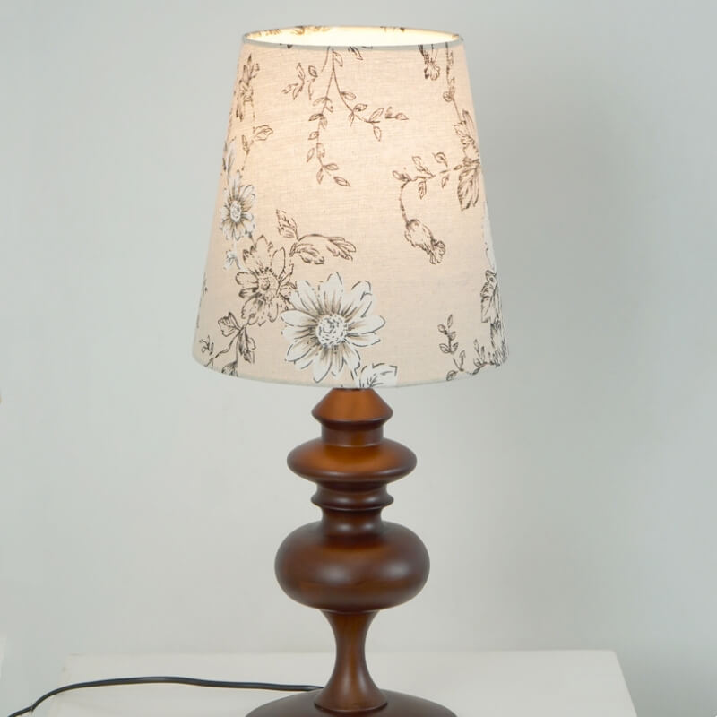 Retro Fabric Wood Table Lamp