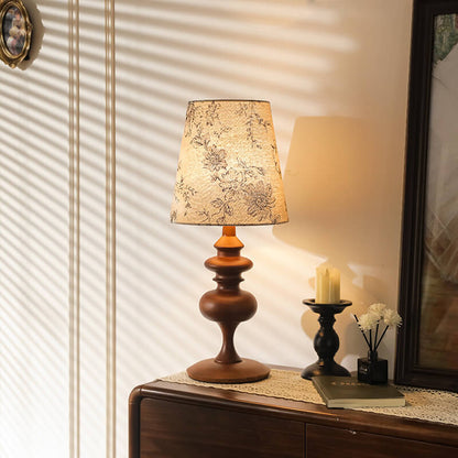 Retro Fabric Wood Table Lamp