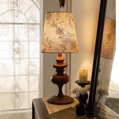 Retro Fabric Wood Table Lamp