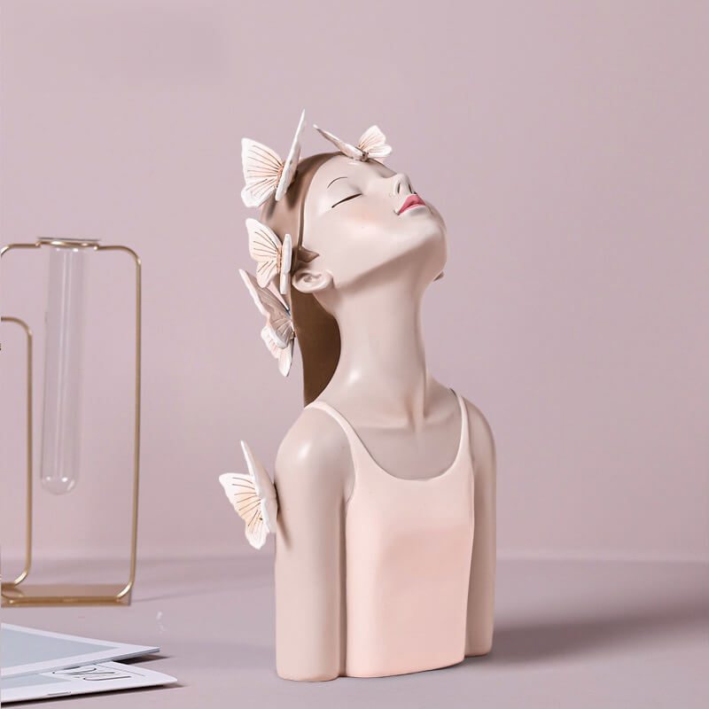 Looking Up Girl Resin Decoration