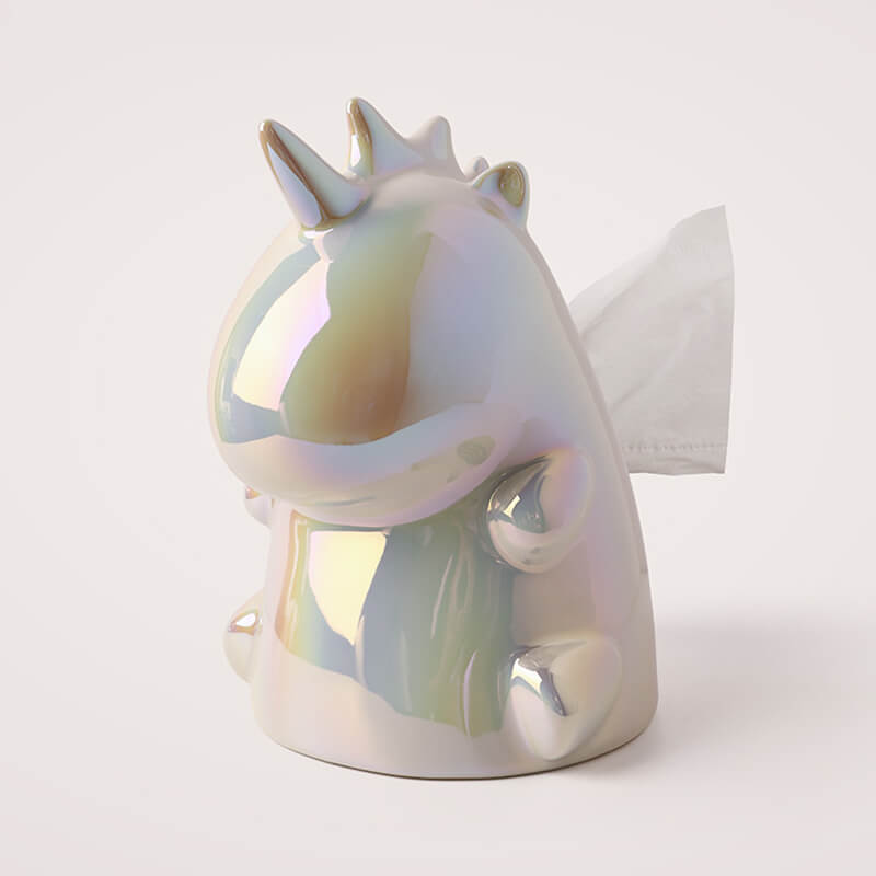 Unicorn Ceramic Tissue Storage Box