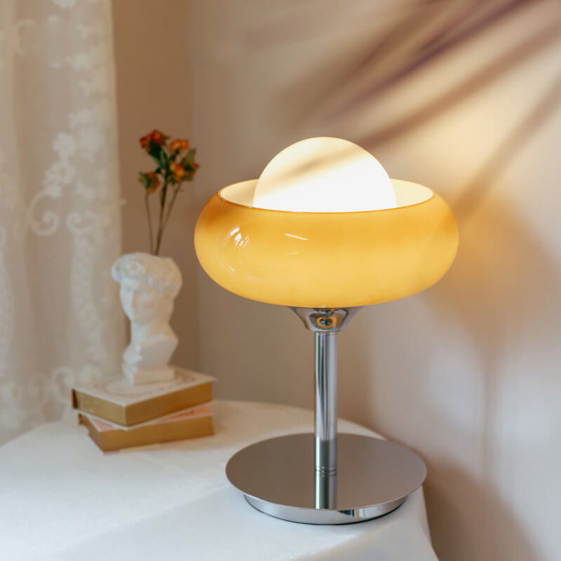 Egg Tart Glass Night Light Ornament Decoration